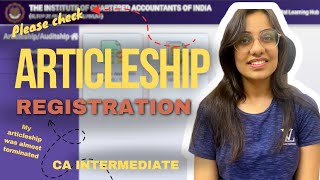 Avoid blunder in Articleship Registration that I made articleship icai [upl. by Barthel]