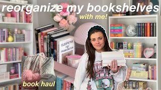 organize amp decorate my bookshelves with me  book haul [upl. by Underwood]