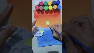 Lets draw a beautiful sunset using poster colors Stepbystep tutorial A stunning sunset scene [upl. by Atinet]