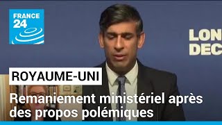 RoyaumeUni  la ministre de lIntérieur S Braverman limogée David Cameron revient au gouvernement [upl. by Eloc]