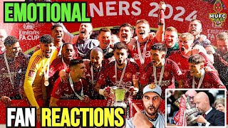 EPIC MANCHESTER FANS EMOTIONAL REACTION TO MAN CITY 12 MAN UNITED  FA CUP FINAL [upl. by Cand]