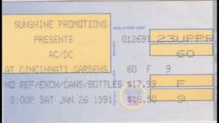 ACDC The Razors Edge Live Cincinnati Gardens Cincinnati Ohio Jan 26th 1991 [upl. by Him]