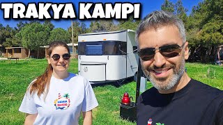 KARAVANIMIZLA İLK KAMPIMIZ  Mürefte Camping Deneyimlerimiz  Çekme Karavanla Trakya Kamp Rotaları [upl. by Ayirp]