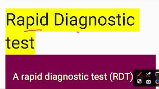 Rapid Diagnostic test RDTNURSING NOTES IN HINDI [upl. by Nottage]