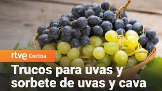 Los mejores trucos de las uvas y receta de sorbete de uvas y cava  La Hora de la 1  RTVE Cocina [upl. by Stich]