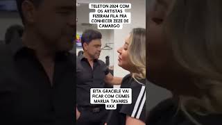 Artistas fazem fila no Teleton para conhecer Zezé Di Camargo [upl. by Oivatco]