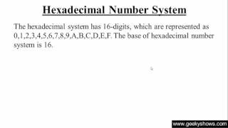 Hexadecimal Number System Hindi [upl. by Dulcine]