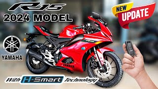 Yamaha R15 V4 Bs6 2024  Metallic Red  Review  New Features  Price  Mileage  Top Speed [upl. by Wally]