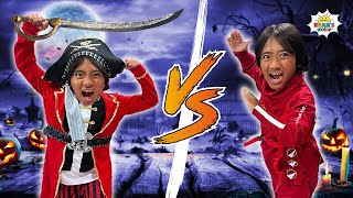 Pirate vs Ninja Challenge Halloween Edition [upl. by Clauddetta]