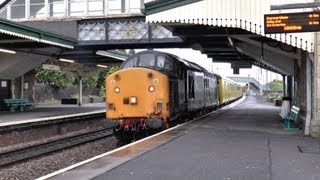 37601 amp 37605 Blast away from Llanelli 1Q13 Newport  Whitland 12062013 [upl. by Akirej]