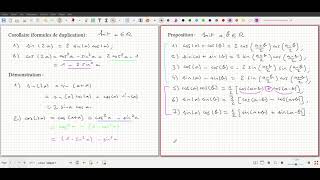 Chapitre I  partie 44 formules trigonométriques [upl. by Okiron]