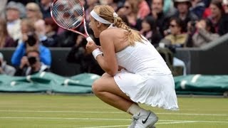 Sabine Lisicki reacts to landmark win over Serena Williams at Wimbledon  press conference [upl. by Cerracchio]