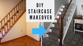 EASY DIY Staircase Makeover on a Budget [upl. by Petr]