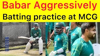 Babar Azam Aggressively batting in MCG nets before 2nd test Pak vs Australia at Melbourne [upl. by Brannon]