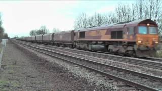 66082 on 6H15 1454 Immingham  Drax Power Station loaded HTAs [upl. by Uria461]