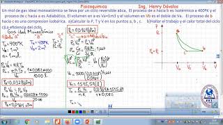 Fisicoquimica Ciclo termodinamico isotermicoisobáricoadiabatico abca [upl. by Calondra]