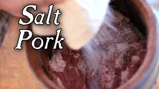 Preparing Salt Pork  18th Century Cooking [upl. by Isborne]