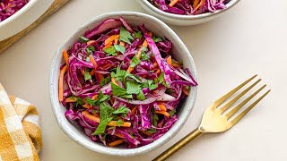 Crunchy Purple Cabbage Salad Recipe [upl. by Amann]