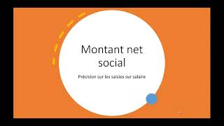 Montant net social  précision sur les saisies sur salaire [upl. by Eeluj]