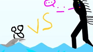 GrEaT wHiTe ShArK vs hyper bird watcher sticknodes animation short fight [upl. by Heshum78]