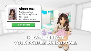 HOW to create your NEW PROFILE in Adopt me [upl. by Weisbrodt]