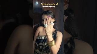 Diy double finger ring 💍 diy diyring viralhack ring handmade navratrispecial ytshorts [upl. by Arman14]