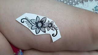 Temporary tattoo flowerwow tattootattoo experiment [upl. by Allix]