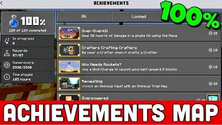 Minecraft Bedrock 121 ACHIEVEMENT MAP Unlock All Achievements Fast HACKED MAP [upl. by Ydal]