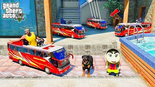 Franklin amp Shinchan Buy Mini Indian Toy Bus in GTA 5  JNK GAMER [upl. by Elocel]