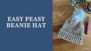 Easy peasy beanie hat tutorial  crochet pattern [upl. by Conrade]