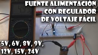 Fuente de alimentación positiva con reguladores de tensión 5V 6V 8V 12V 15V 24V [upl. by Yecram]