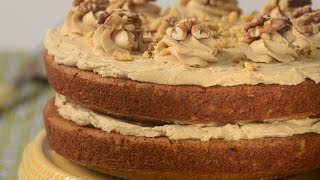 Coffee Walnut Cake Recipe Demonstration  Joyofbakingcom [upl. by Frymire]