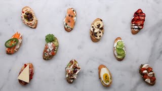 Crostini 11 Ways For Your Next Party • Tasty [upl. by Inittirb357]