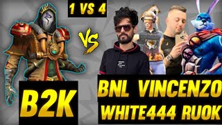 B2K VS RUOK WHITE444 VINCENZO BNL 🔥 1 VS 4 🔥 [upl. by Einnod553]