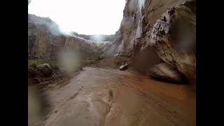 Flash flood in Capitol Reef 912013 [upl. by Alocin513]