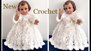 Ropón Vestido para Niño Dios tejido a Crochet Bonito para Blusas Cardigan Suéter [upl. by Enyamrahs]