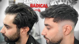 MID FADE COMPRIMIDO PEINADO ONDULADO HACIA ADELANTE  Cambio radical [upl. by Nela]