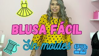 Omaira tvDIY blusa con mangas sin moldesmodistería en un solo vistazo [upl. by Oakman]