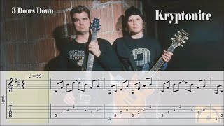 Kryptonite  3 Doors Down  Backing Track  Guitar Tab [upl. by Borden409]