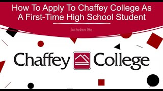 How To Apply To Chaffey College As A FirstTime High School Students [upl. by Oxford]