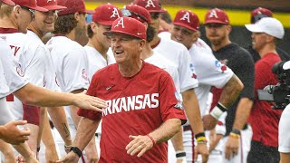 Arkansas baseball coach Dave Van Horn players recap 179 victory over SEMO at Fayetteville Regional [upl. by Anyah]