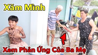 Lâm Vlog  Xăm Kín Người Cho Em Trai và Xem Thử Phản Ứng Của Cha Mẹ Ông Bà  Tattoo For Kids [upl. by Uranie]