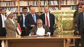 Yemen firmato accordo tra ribelli sciiti e governo [upl. by Avrit]