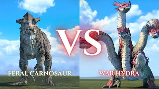 WARHAMMER III Total War  Feral Carnosaur VS War Hydra [upl. by Mascia910]