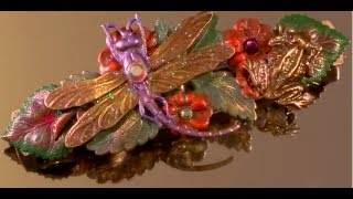 Glittering Garden Dragonfly 80mm Hair Barrette  Item 262 [upl. by Asserac]