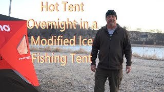 Hot Tent Camping in a Converted Fishing Tent [upl. by Arrais759]