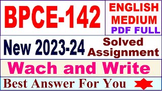 bpce 142 solved assignment 202324 in English  bpce 142 solved assignment 2024  bpce 142 2024 [upl. by Hinckley]