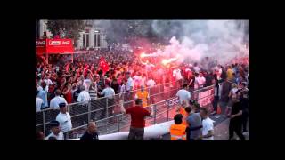 Hooligans clash  Turkey vs Belgium at Kouter Square Ghent Belgium [upl. by Annaihs]