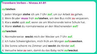 50 Sätze mit Trennbararen Verben A1 B1 Teil 1 germanlanguage [upl. by Ojytteb551]