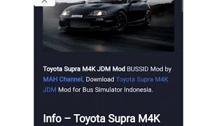 How to download toyota supra mod for bus simulator indonesia shorts [upl. by Attenat330]